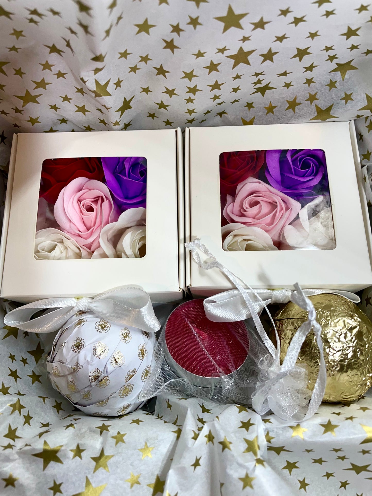 Soap roses flowers bath gift set