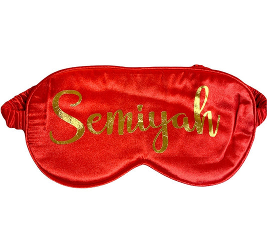 Personalised Red And Gold Luxury Satin Sleep Mask