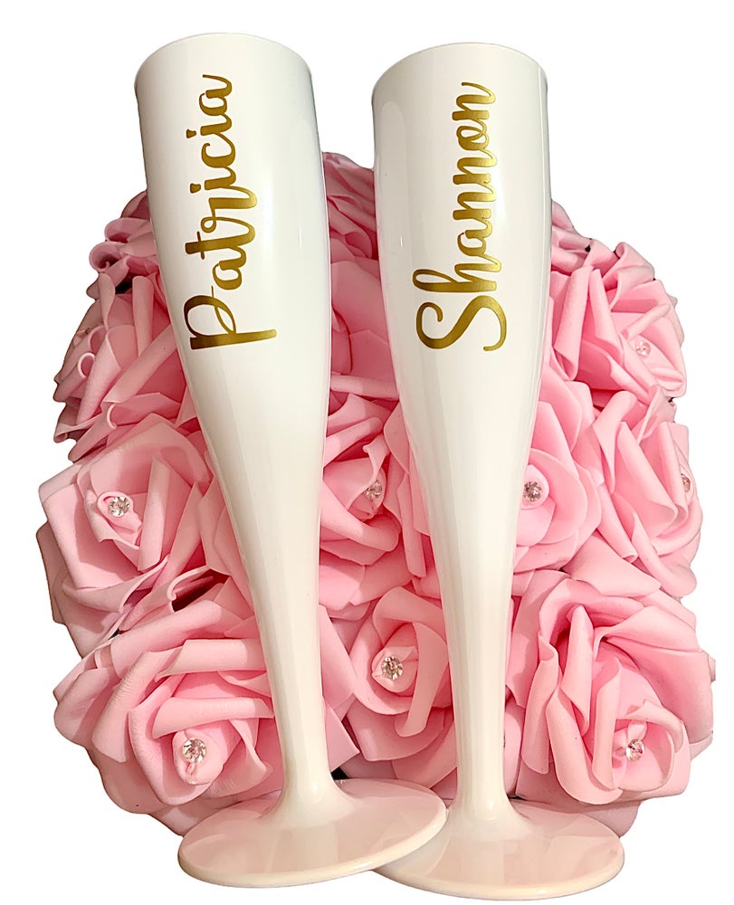 Personalised White Champagne or Prosecco flute