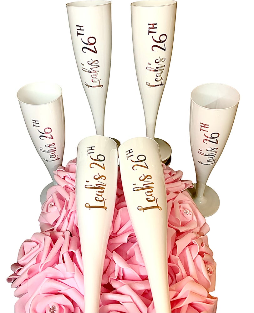 Personalised White Champagne or Prosecco flute