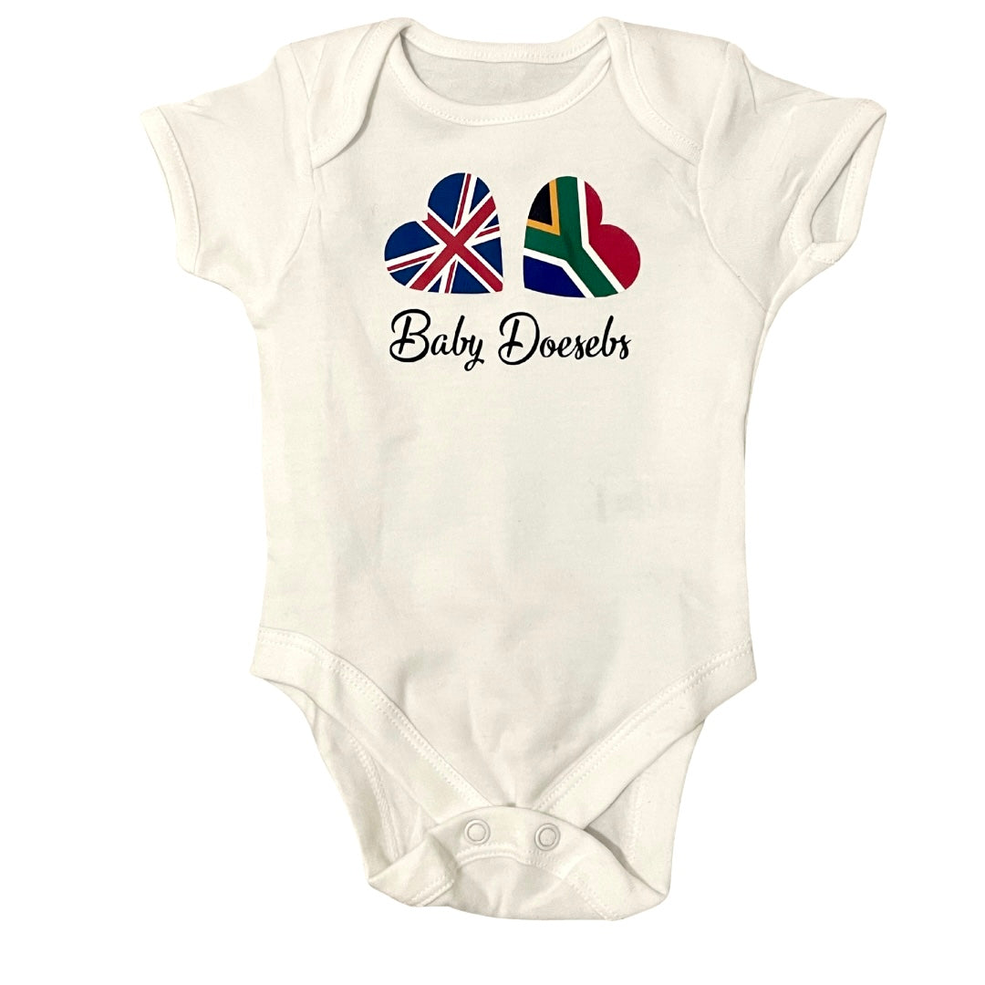 Dual nationality personalised baby vest gift box