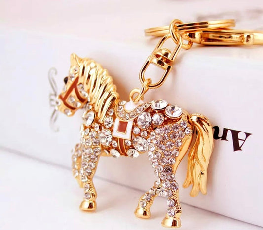 Bling Crystal Rhinestone Horse Keyring Keychain
